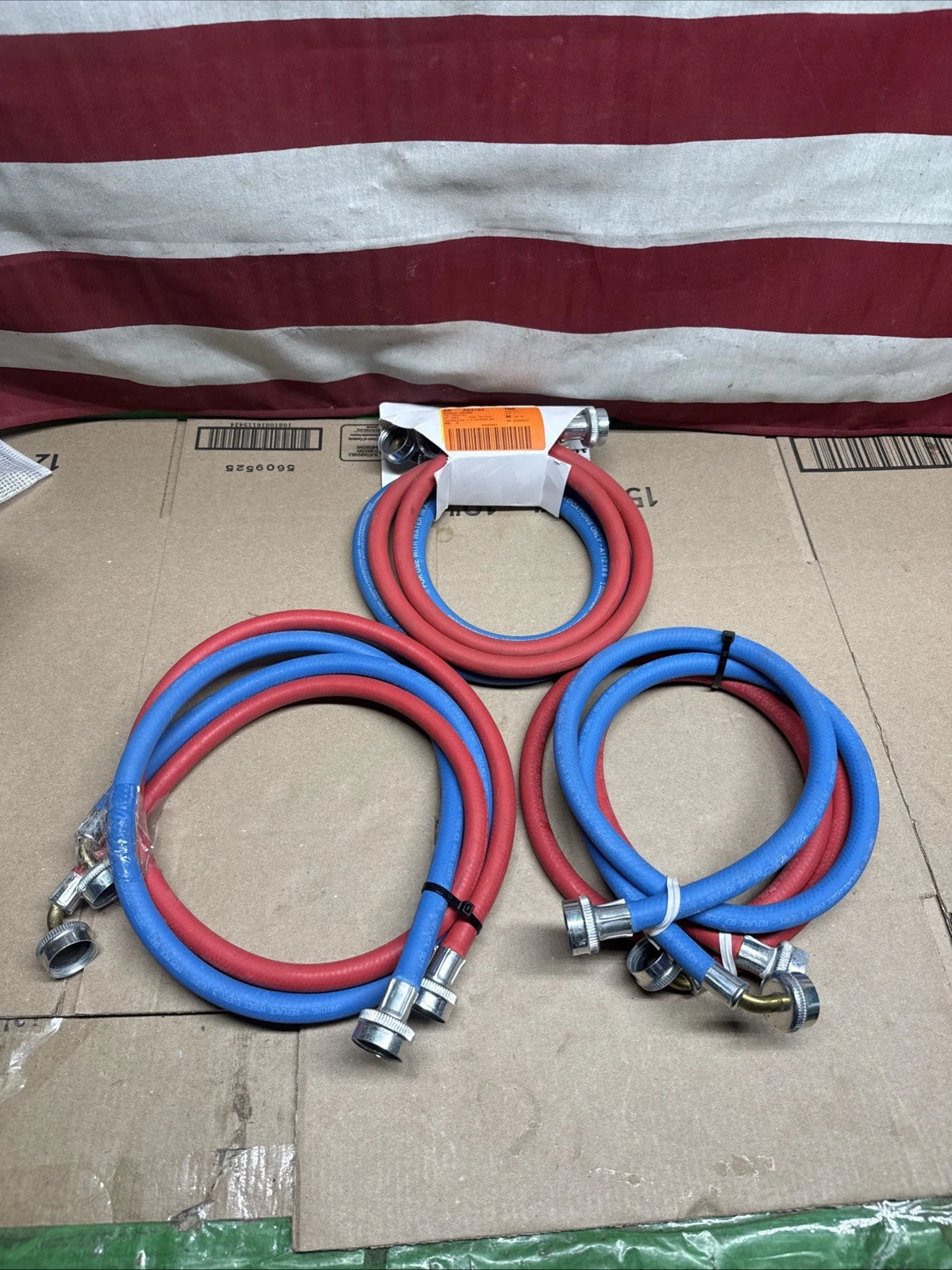 3PK Everbilt 1004 061 203 Rubber Washing Machine Hoses 4ft 3/4" FHT x 3/4" FHT,