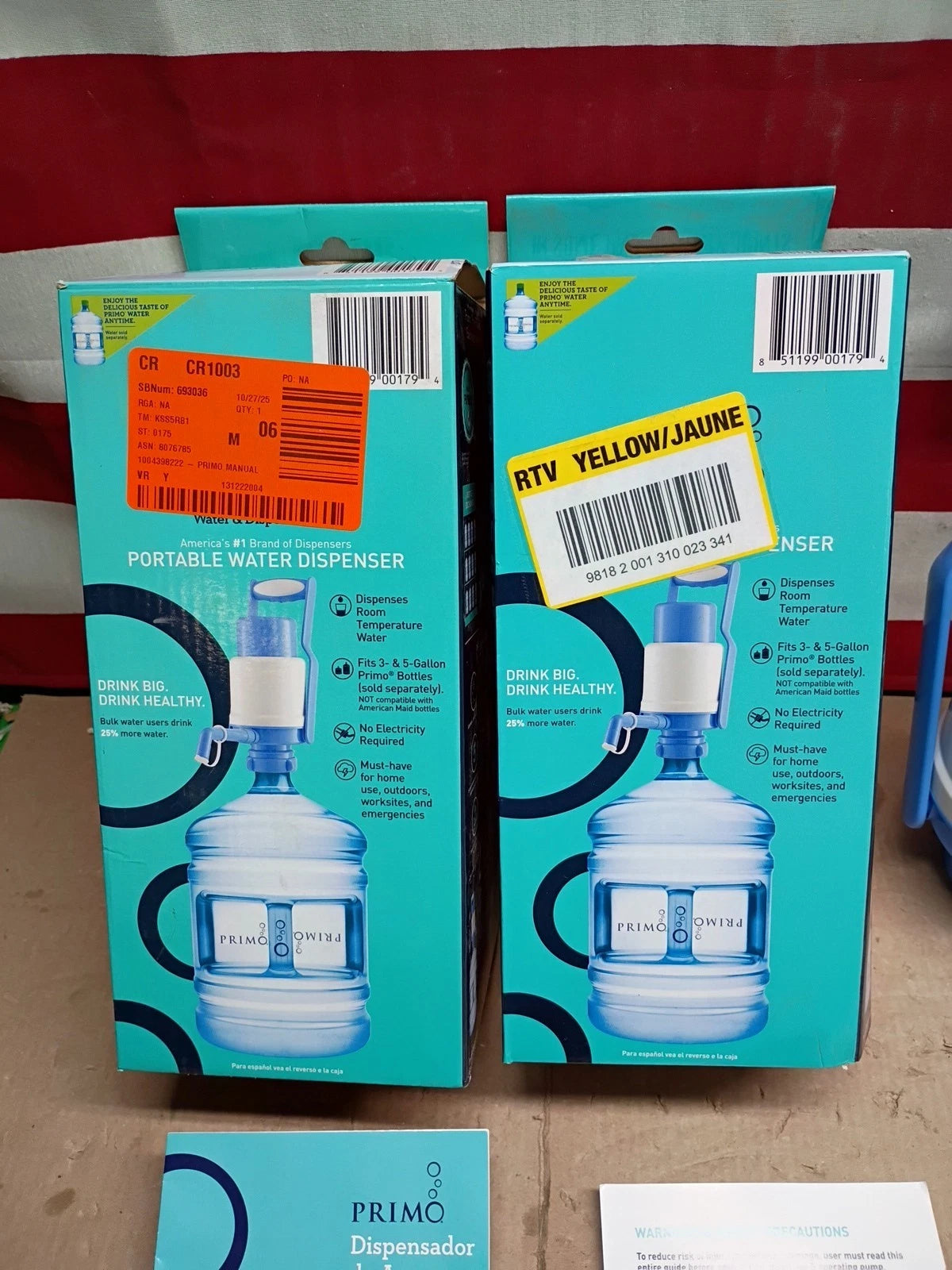 2PK Primo® Water Portable Manual Water Pump Dispenser, 3 & 5 Gallon 355714970026