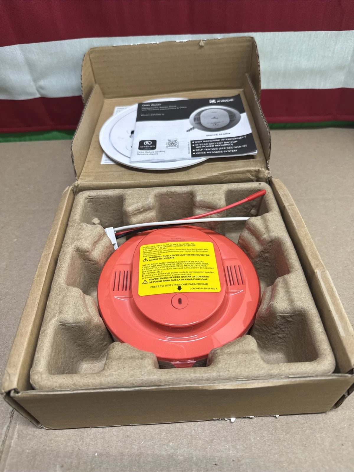 Kidde Smoke Detector Hardwired White 20SA10-V 10-Year Battery Voice Alerts