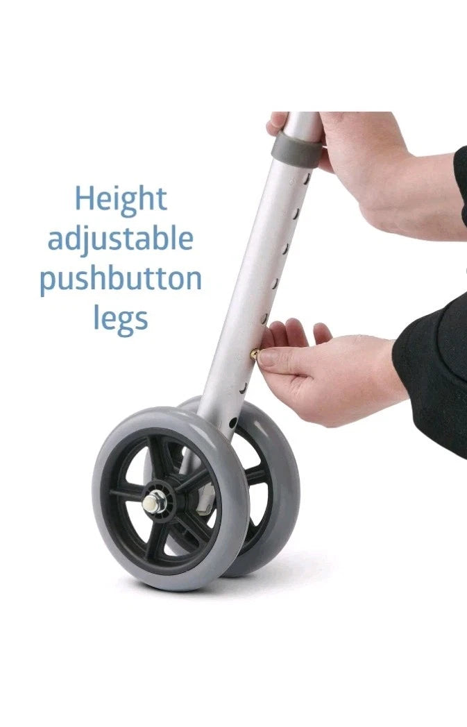 NEW Medline Upright Forearm Armrest Stability Walker 5” Dual Wheels Height. OB