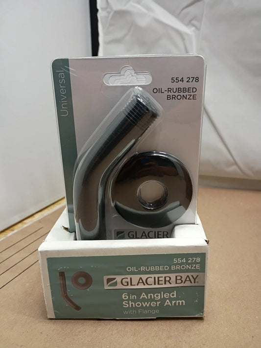 6 Pk Glacier Bay 6 in. Shower Arm and Flange in Oil Rubbed Bronze
