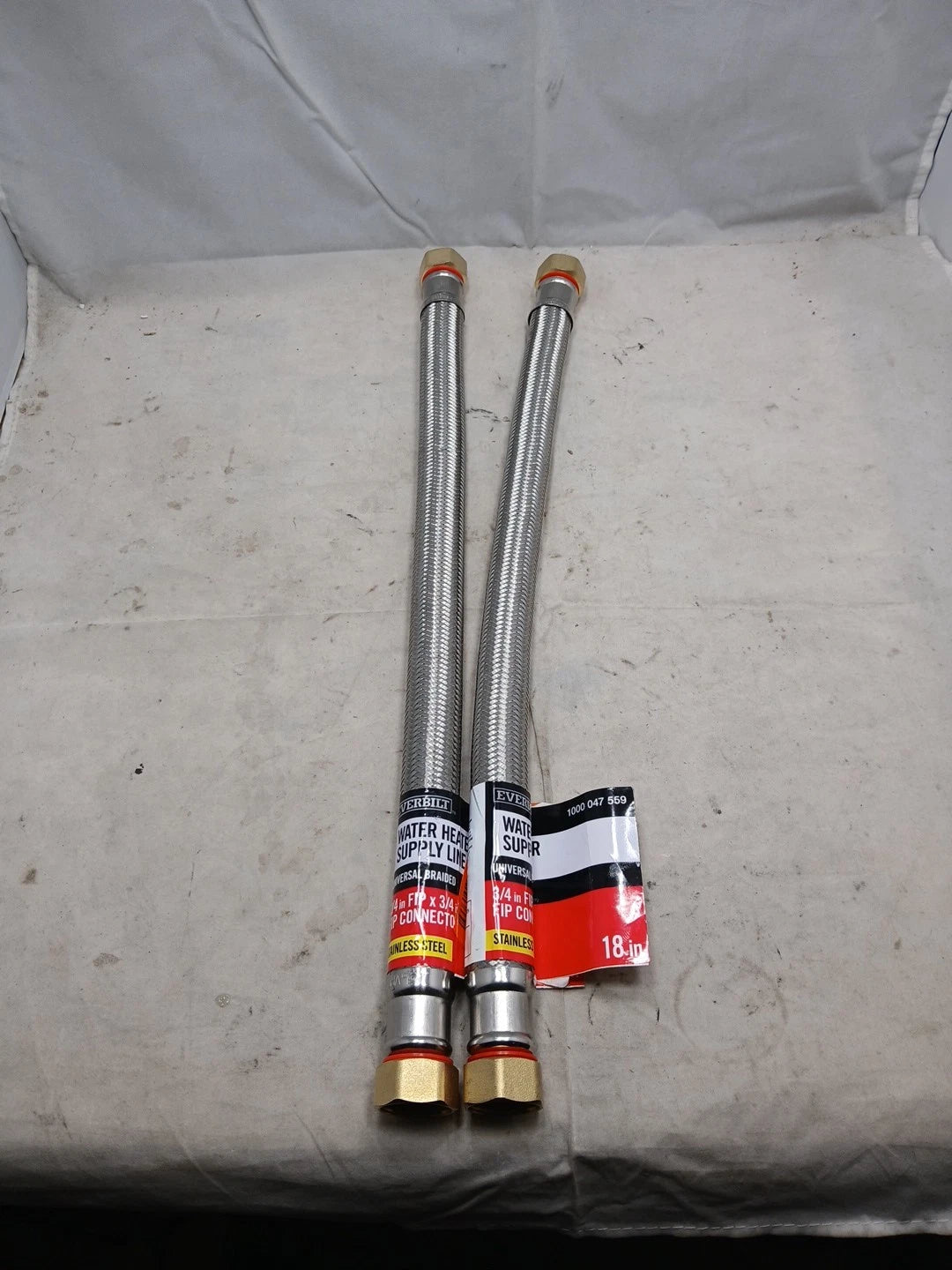 2pk Everbilt Water Heater Supply Line Stainless Steel 3/4" FIP x 3/4x 18"
