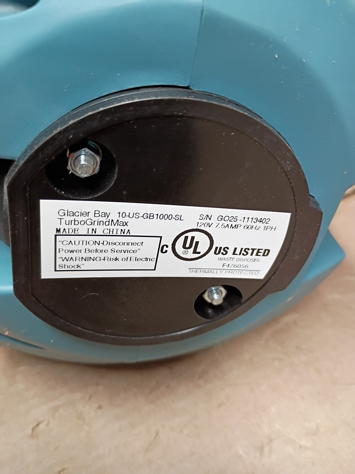 Glacier Bay 1HP  GB1000-SL TurboGrindMax Garbage Disposal