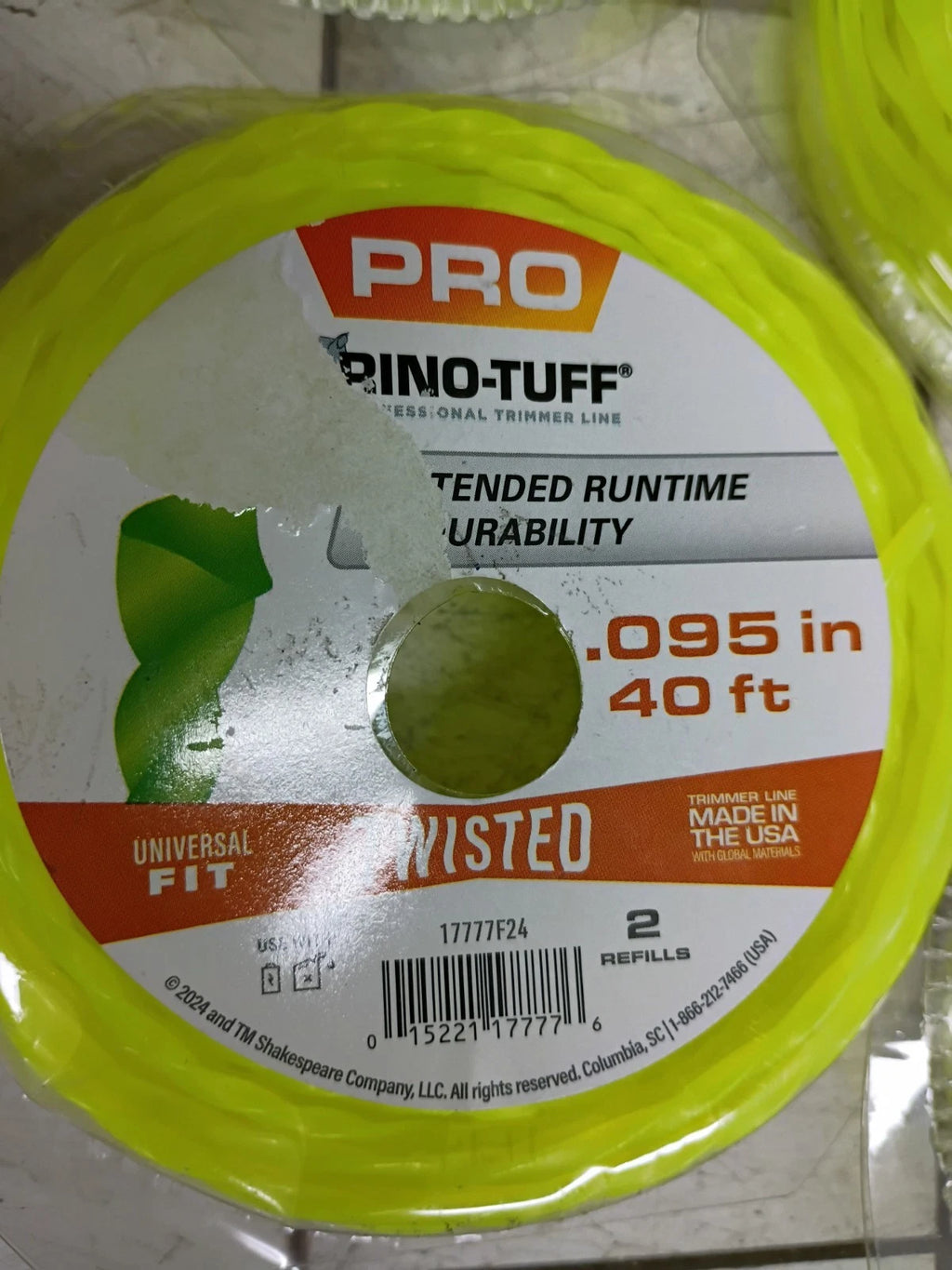 (10 Pack) Rino Tuff Pro Twisted Line .095" x 40 ft. 17777F24 New Open Box