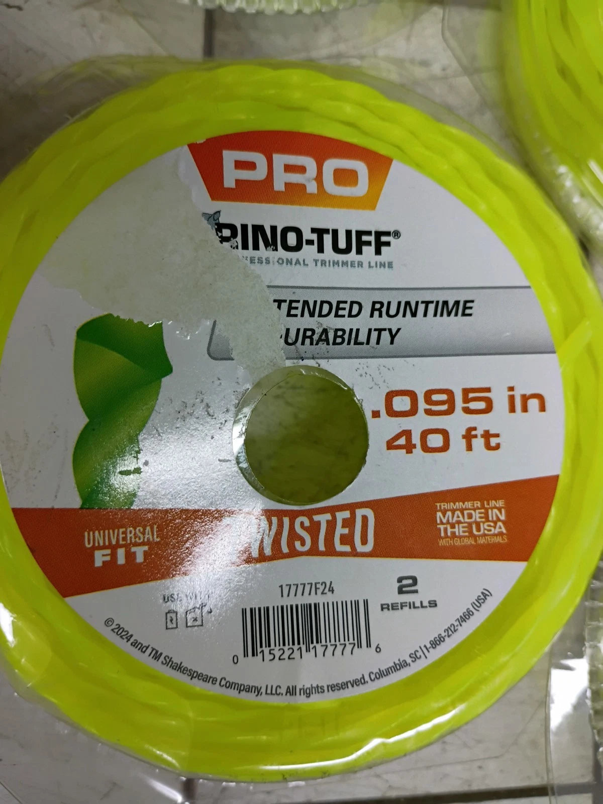 (10 Pack) Rino Tuff Pro Twisted Line .095" x 40 ft. 17777F24 New Open Box