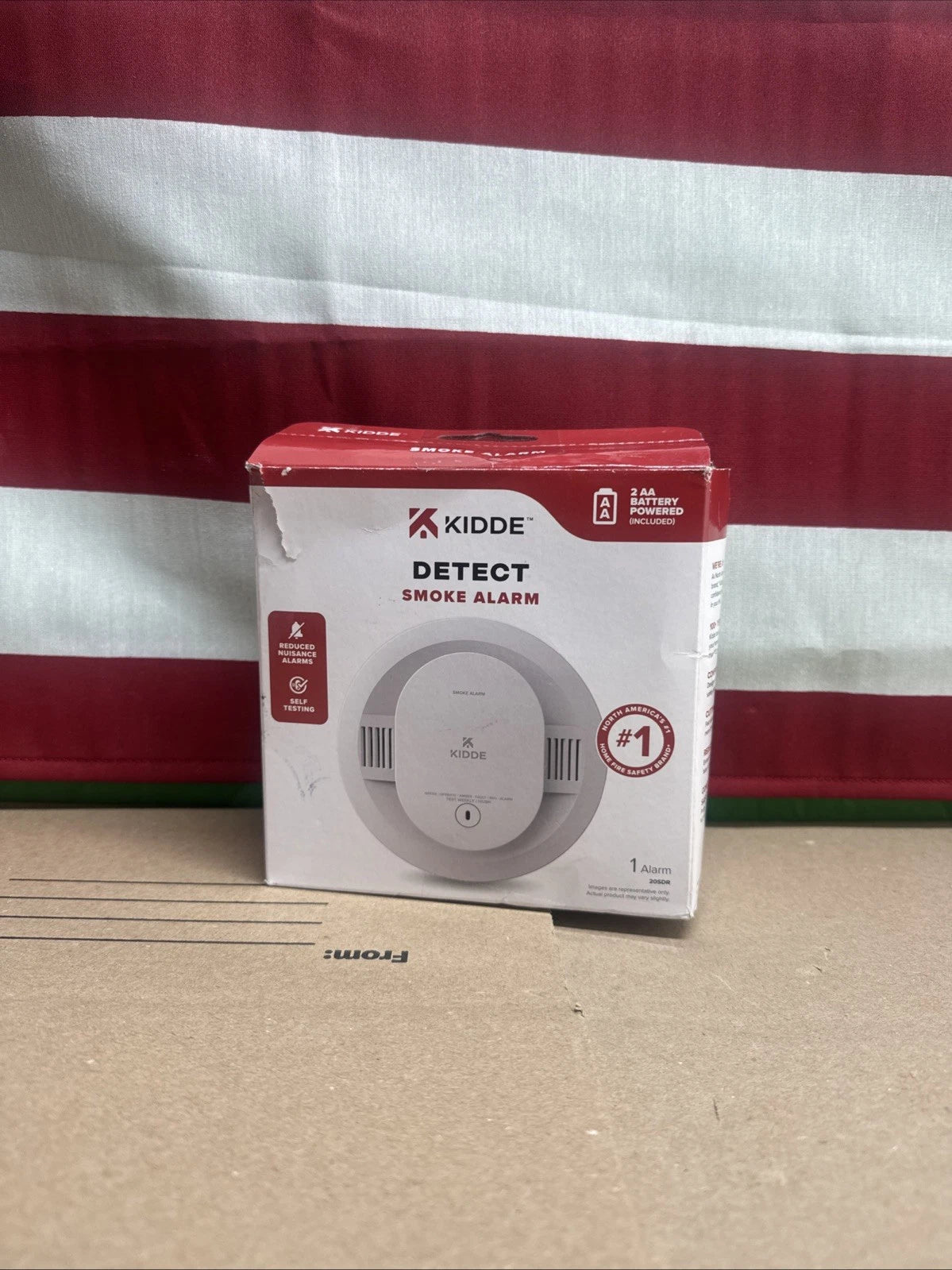 KIDDE 20SDR Photoelectric. Smoke Alarm AA Battery Powered LED Warning.