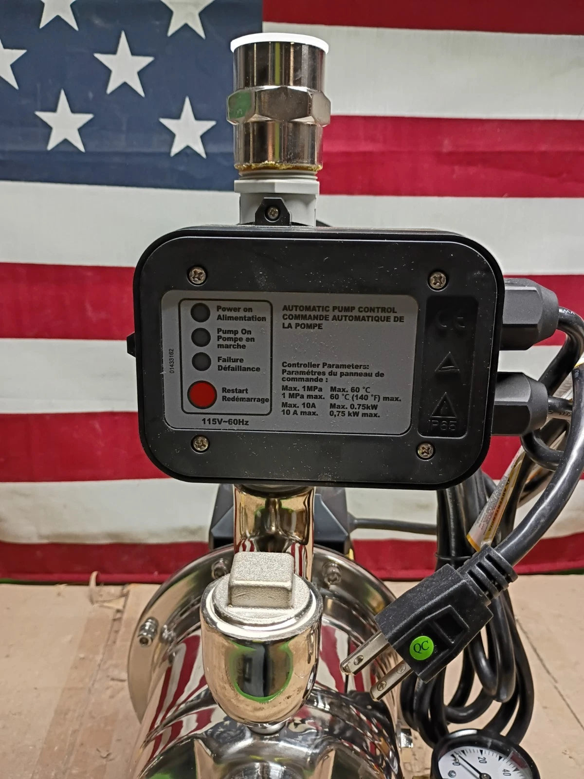 K2 Pumps WPS07505PCK Automatic Booster Pump 3/4Hp Lead Free Stainless Steel 115V