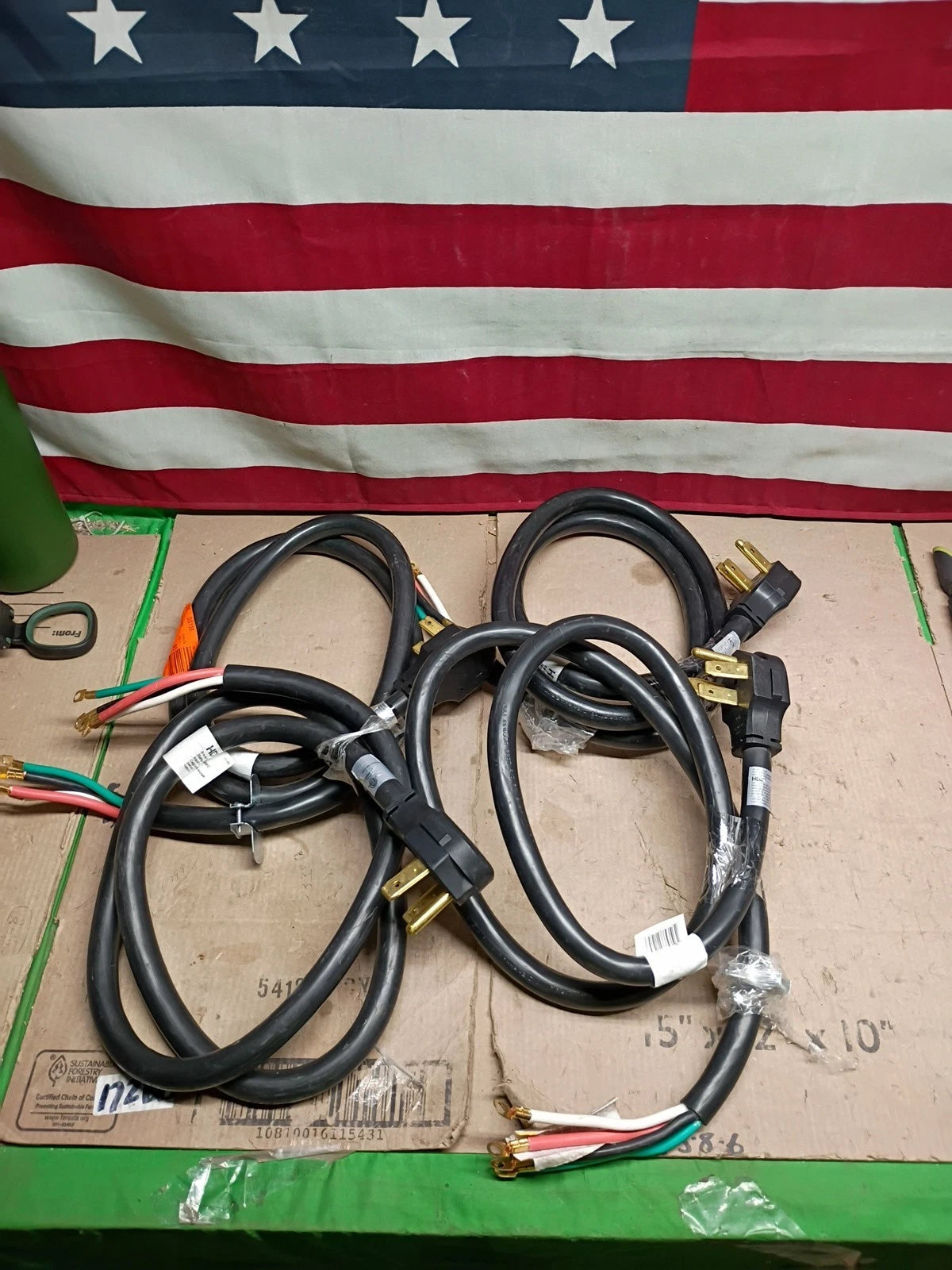 4 Pack -HDX 575 052, 4 Prong Range Power Cord 6ft 50A 6/2-8/2 Gauge, Open Box,