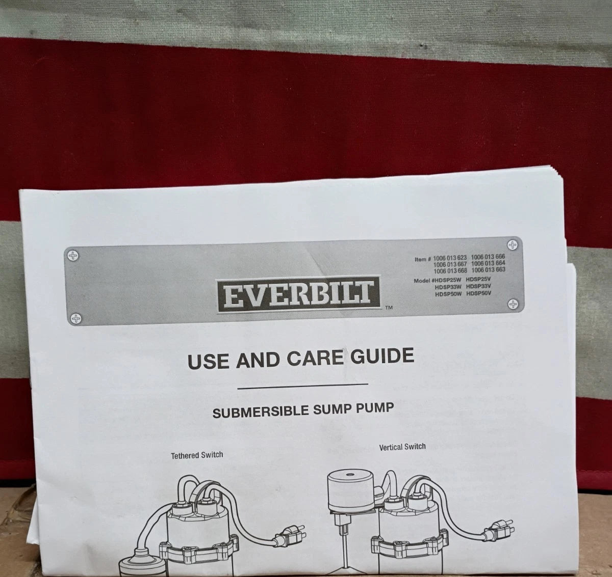 Everbilt HDSP50W 1/2 HP Submersible Aluminum Sump Pump with Tethered Switch, OB