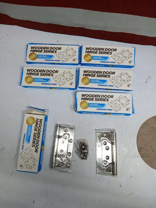 6 Pack Wooden Door Hinge Series SUS-304D 4x3x2.5 Stainless Steel Door Hinges