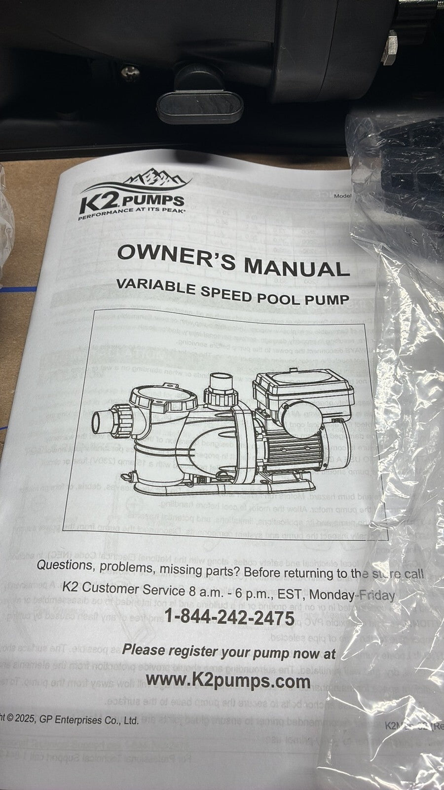 K2 PPV15001SPK Pumps 1.5 HP Variable Speed Pool Pump 95GPM 230V (OB)