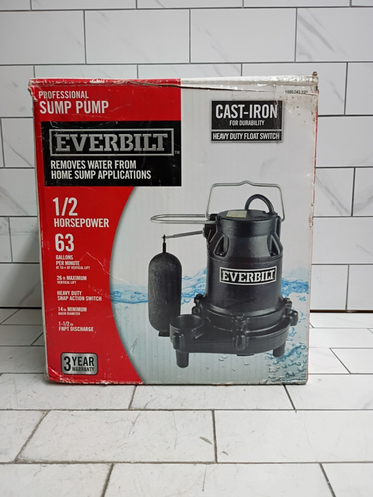 Everbilt HDS50 1/2 HP Cast Iron Submersible Sump Pump Used