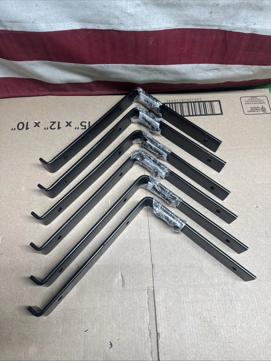 6-Pack Everbilt 10 in. Black Deco L Steel Bracket