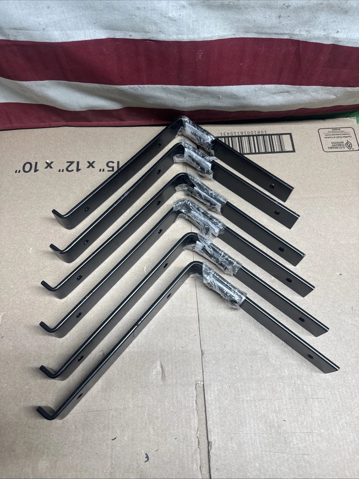 6-Pack Everbilt 10 in. Black Deco L Steel Bracket