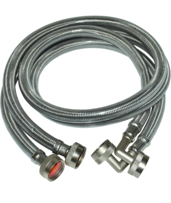 4pk Eastman Washing Machine Stainless Steel Braided Hose 4ft x 3/4" FHT