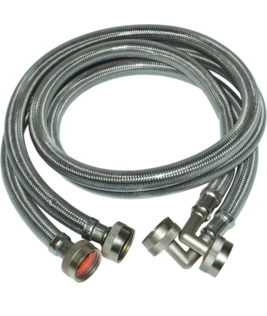 4pk Eastman Washing Machine Stainless Steel Braided Hose 4ft x 3/4" FHT