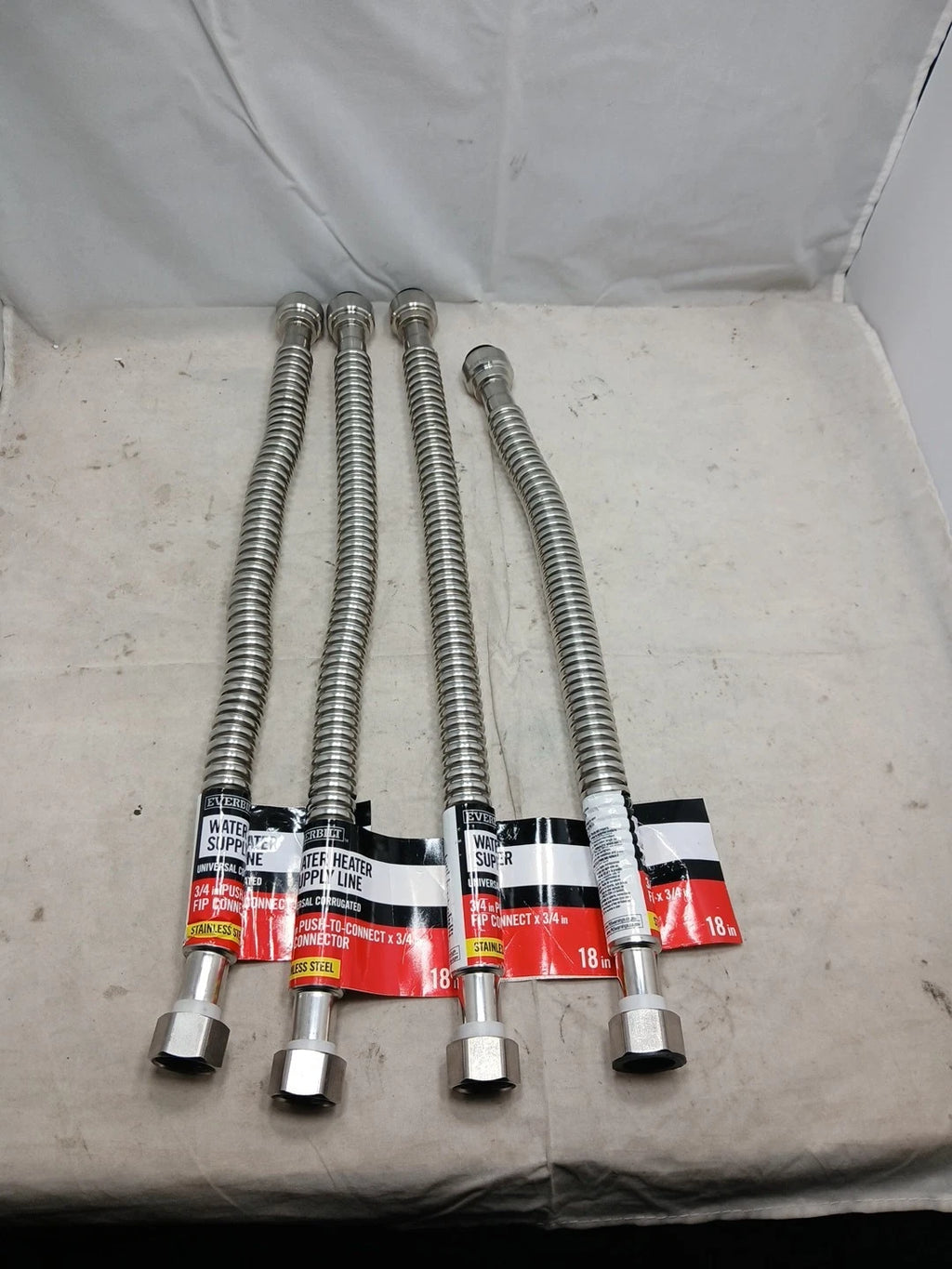 4 Pk Everbilt 3/4 in.FIPx 3/4" Pex18" Stainless Steel Water Heater Supply Line