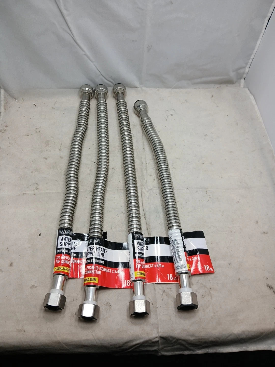 4 Pk Everbilt 3/4 in.FIPx 3/4" Pex18" Stainless Steel Water Heater Supply Line