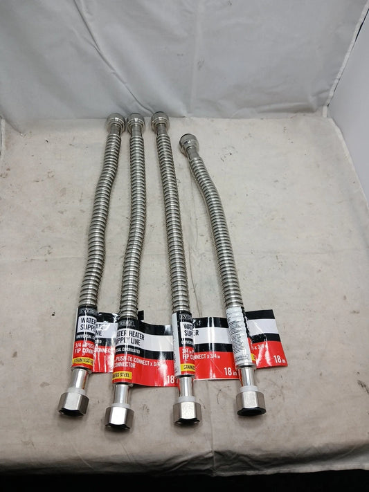 4 Pk Everbilt 3/4 in.FIPx 3/4" Pex18" Stainless Steel Water Heater Supply Line