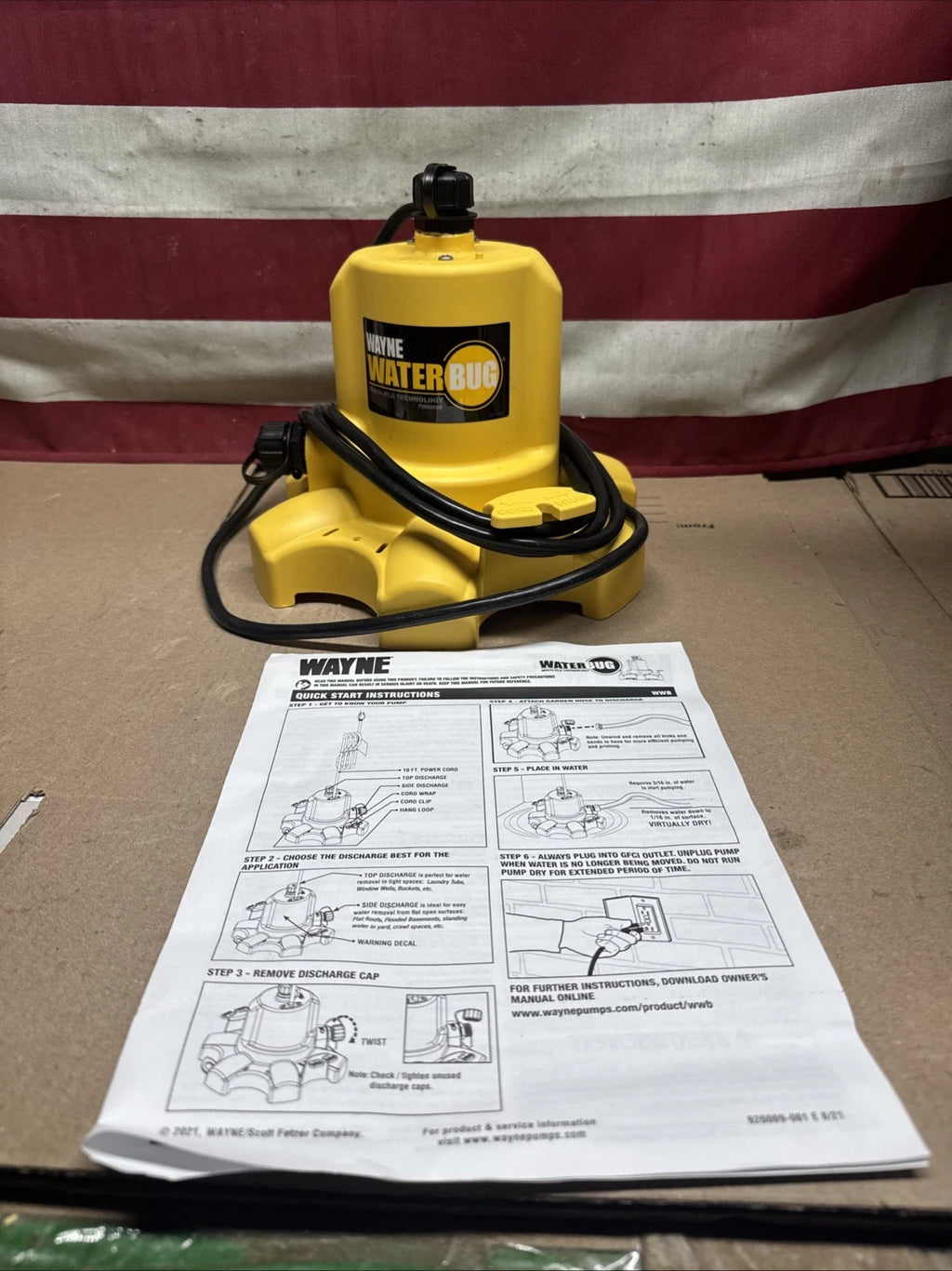 Wayne 1/6 HP WaterBUG Submersible Utility Pump with Multi-Flo Technology USED./