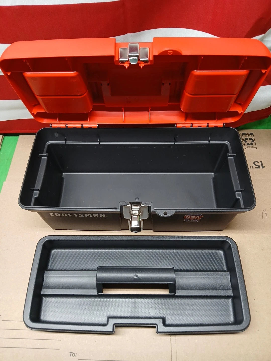 NEW CRAFTSMAN Tool Box Lockable 16x7 inch Red/Black CMST16901