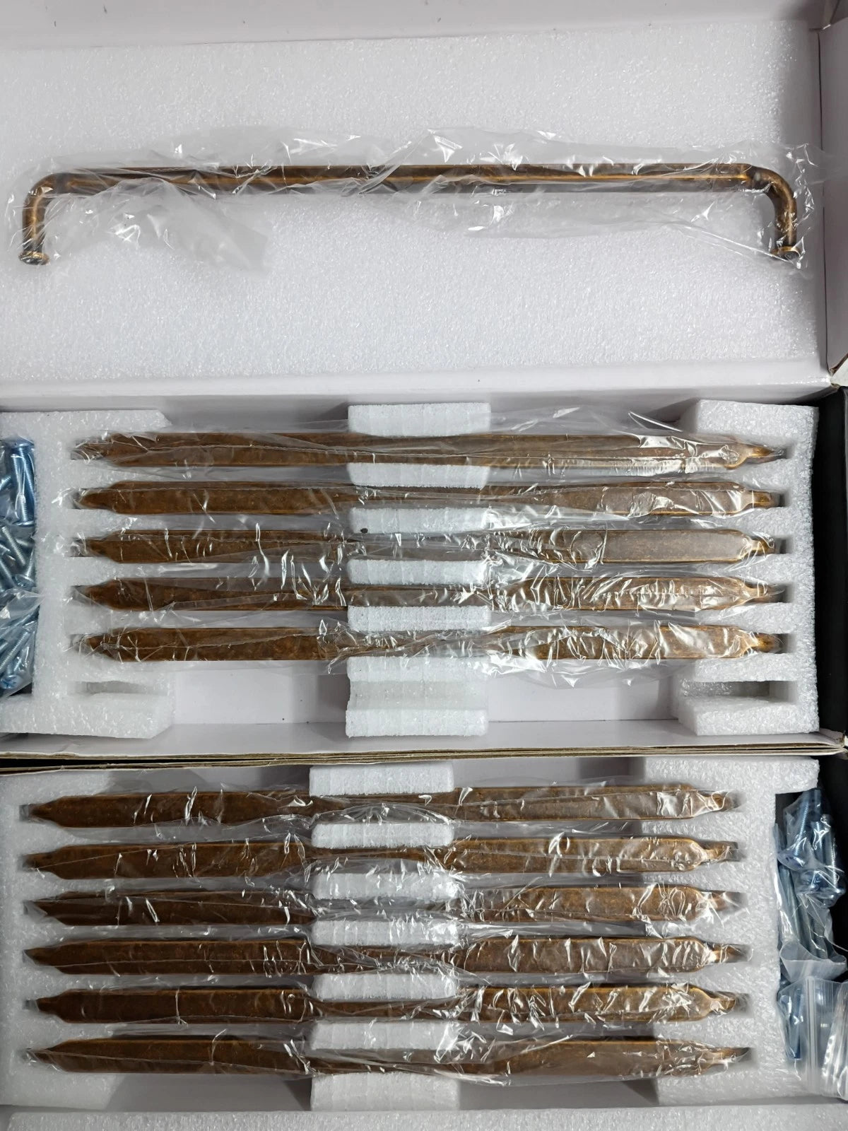 12pk Antique Brass Cabinet Pulls 10-3/16" Kitchen Cabinet Handles Cabin. OB
