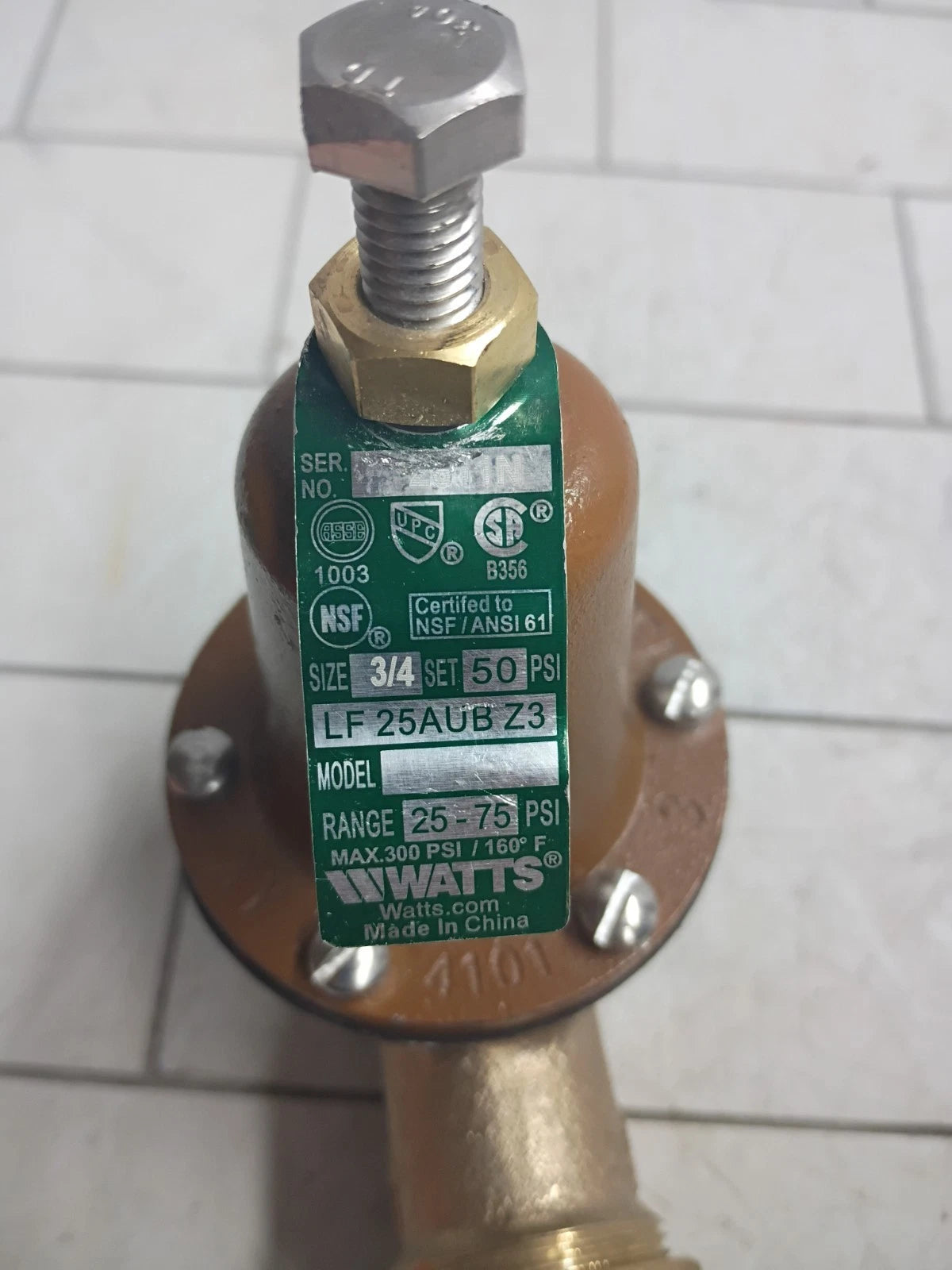 Watts LF25AUB-Z3 Water Pressure Reducing Valves, 3/4" Open Box