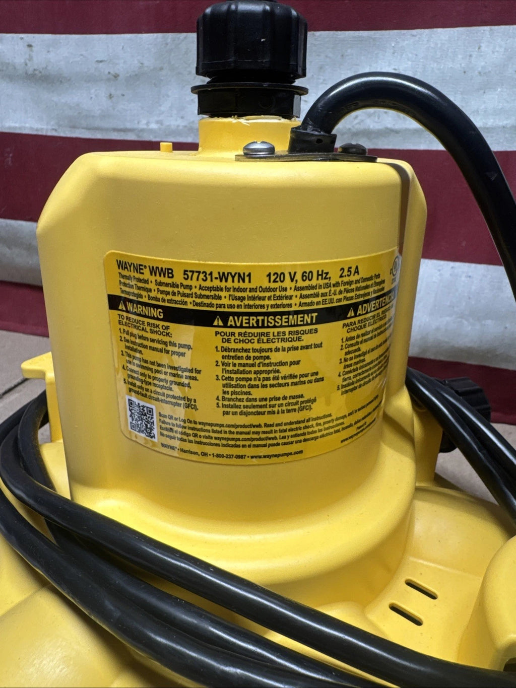 Wayne 1/6 HP WaterBUG Submersible Utility Pump with Multi-Flo Technology USED./