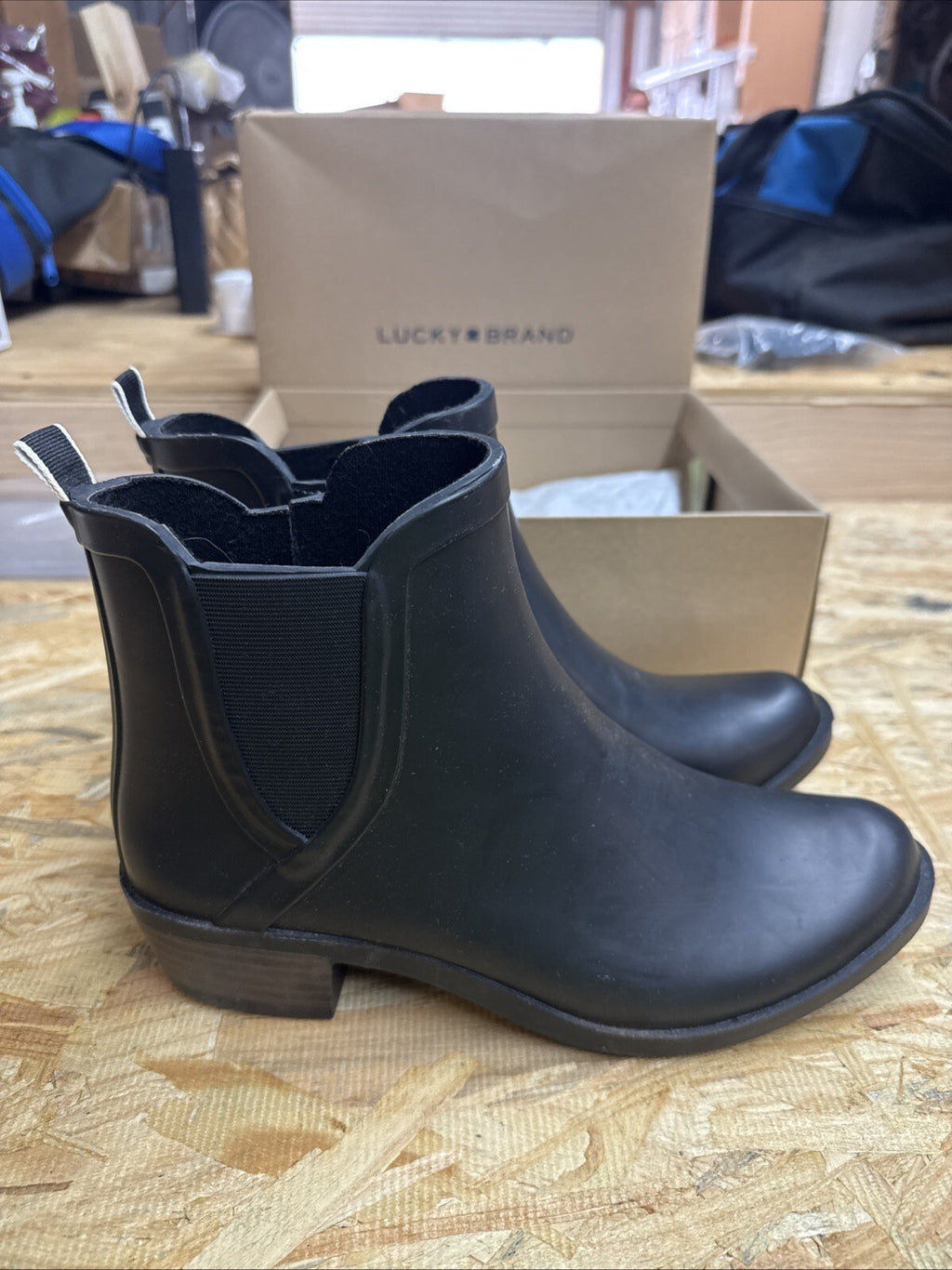 Lucky Brand Womens Lp-Bunita Black Rainboots Size 9 M Rain Boots Rubber