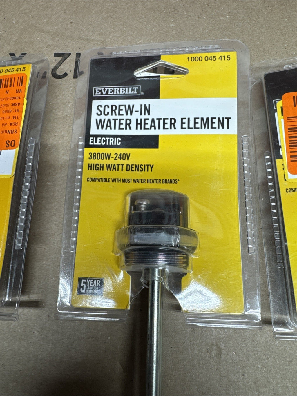 3 Pk Everbilt HWD Water Heater Element 3800W 240V EBSE-3800-240