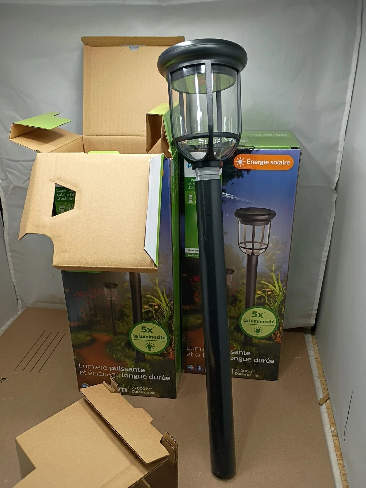 2 Pack Phillips Capri Outdoor Solar LED Path Light Black Path Light