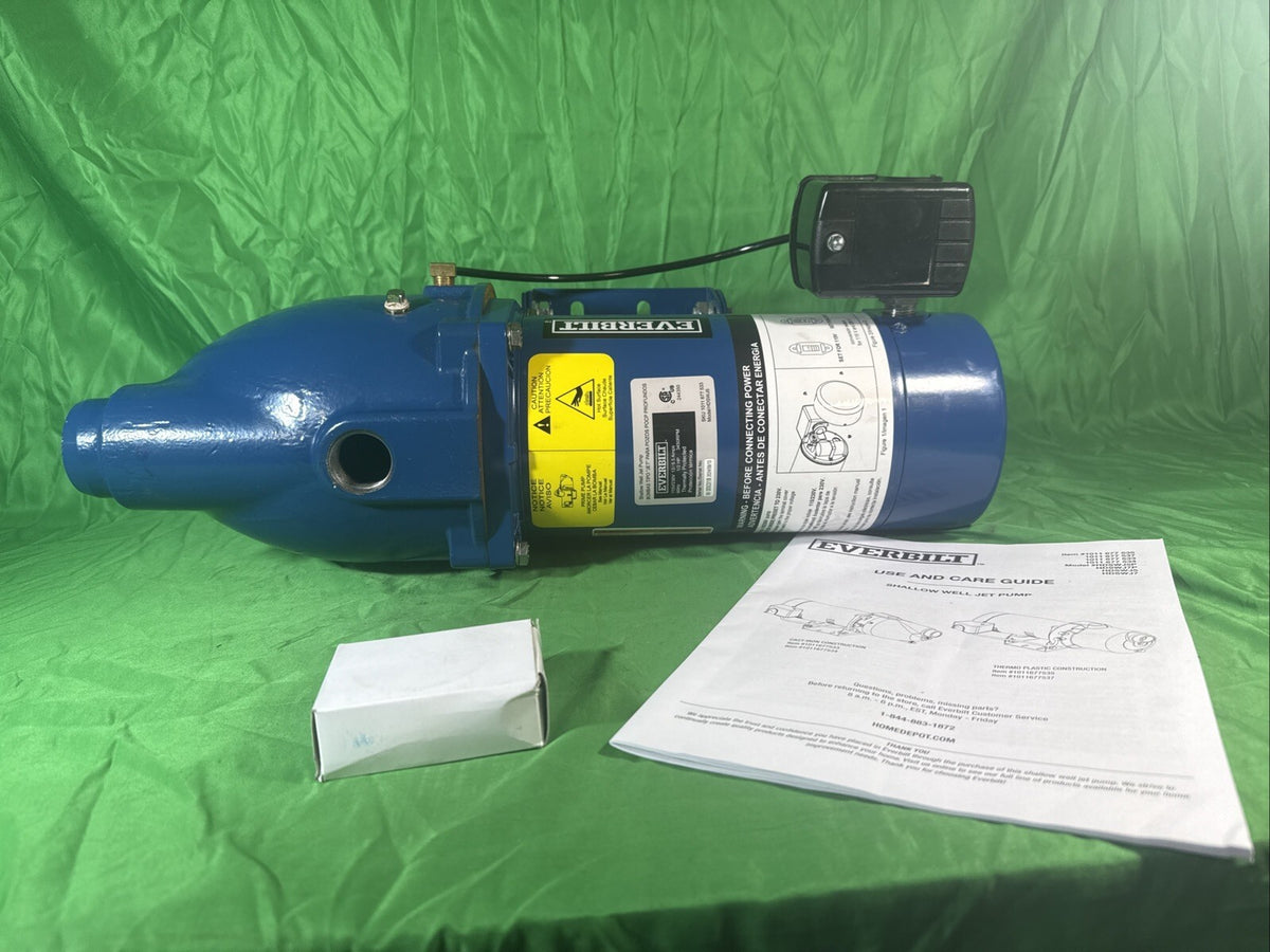 Everbilt Shallow Well Jet Pump Cast Iron 1/2HP HDSWJ5 Excellent Condition Tested