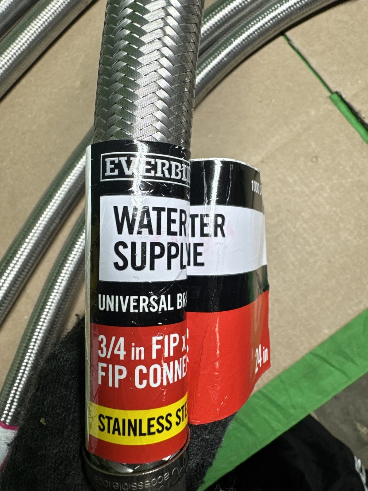 7PK 3/4 in. FIP x 3/4 in. FIP x 24 in. Stainless Steel Water Heater Supply Line