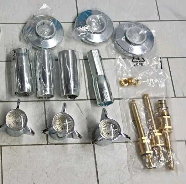 2pk Danco 39620 Tub & Shower Trim Kit Sayco Faucets 3 Handle Chrome Open Box.