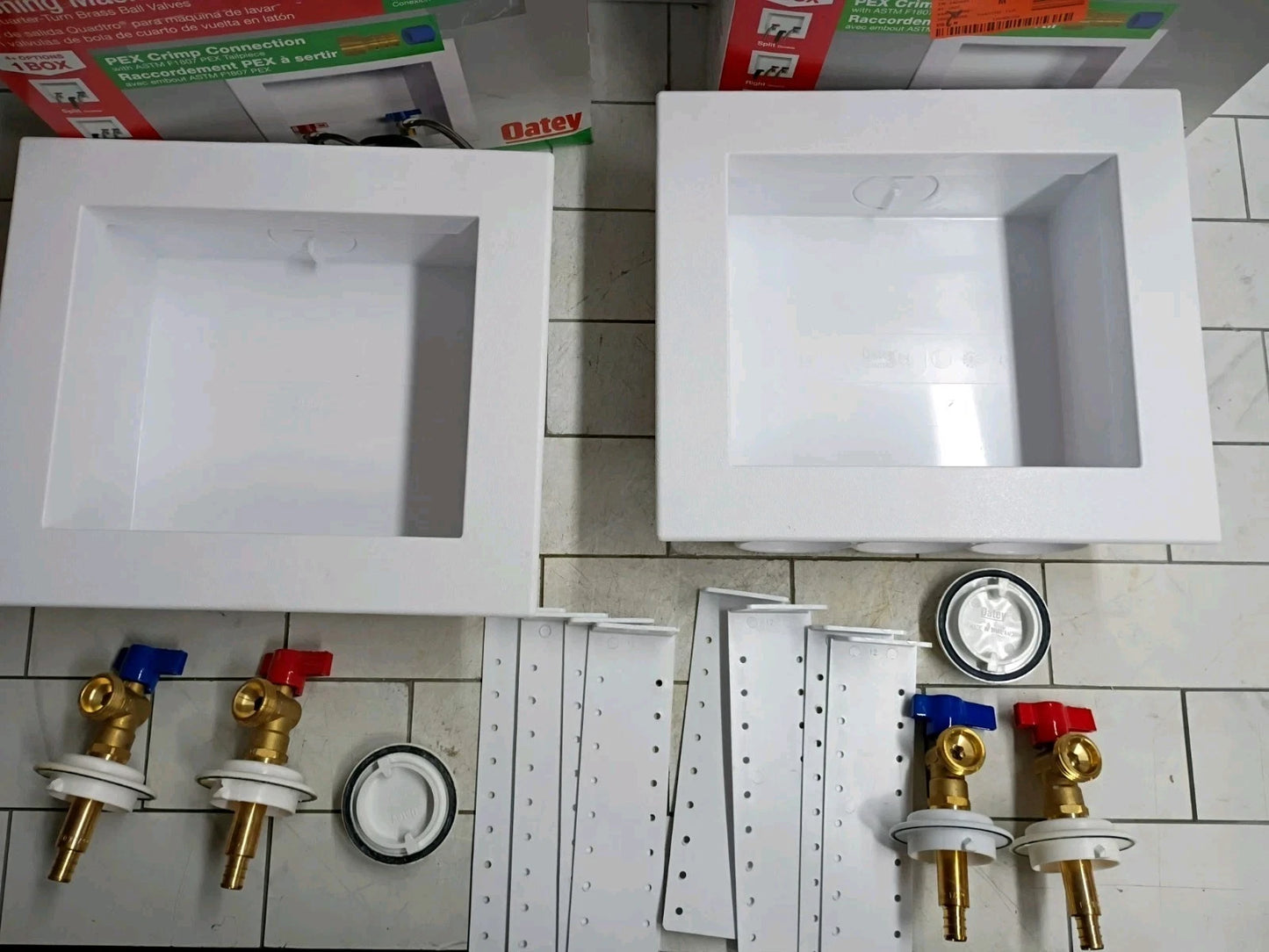 2 Pack Oatey Quadtro 38528 Washing Machine Outlet Box 1/4" Turn x 2" Hub OB.