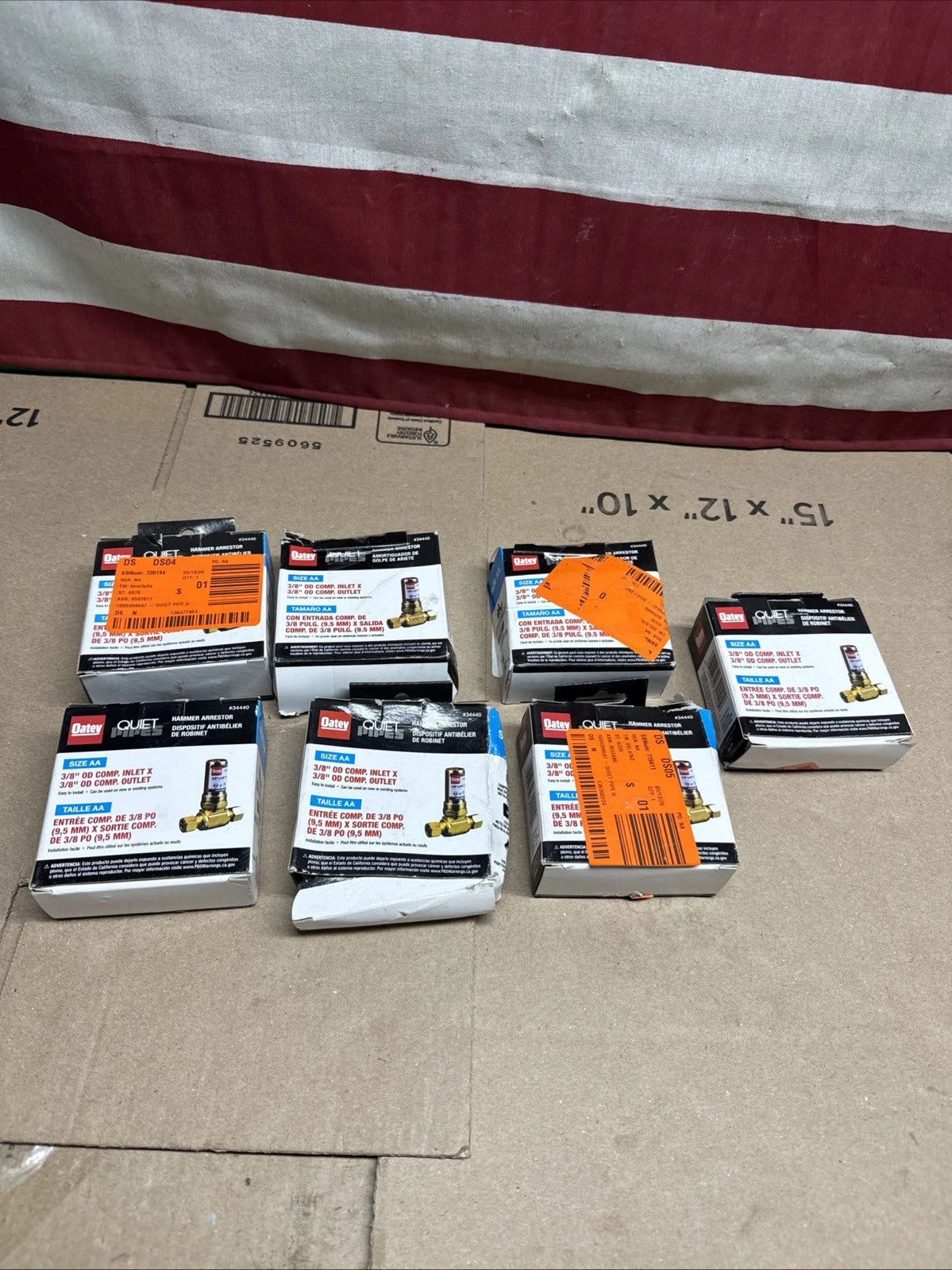 Lot Of 7 Oatey Quiet Pipes 3/8 in. O.D. Compression Tee AA Hammer Arrestor