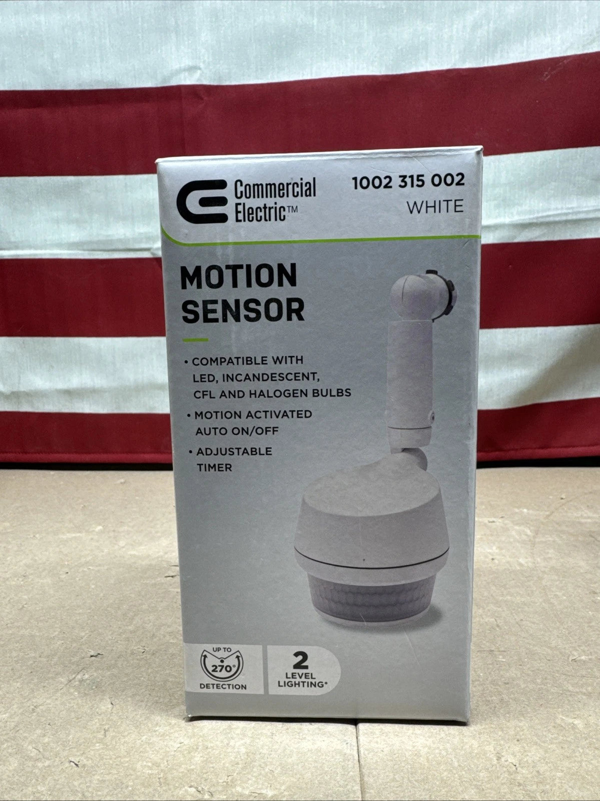 270-Degree White Motion Activated Wired Outdoor 1-Head Dusk to Dawn Security