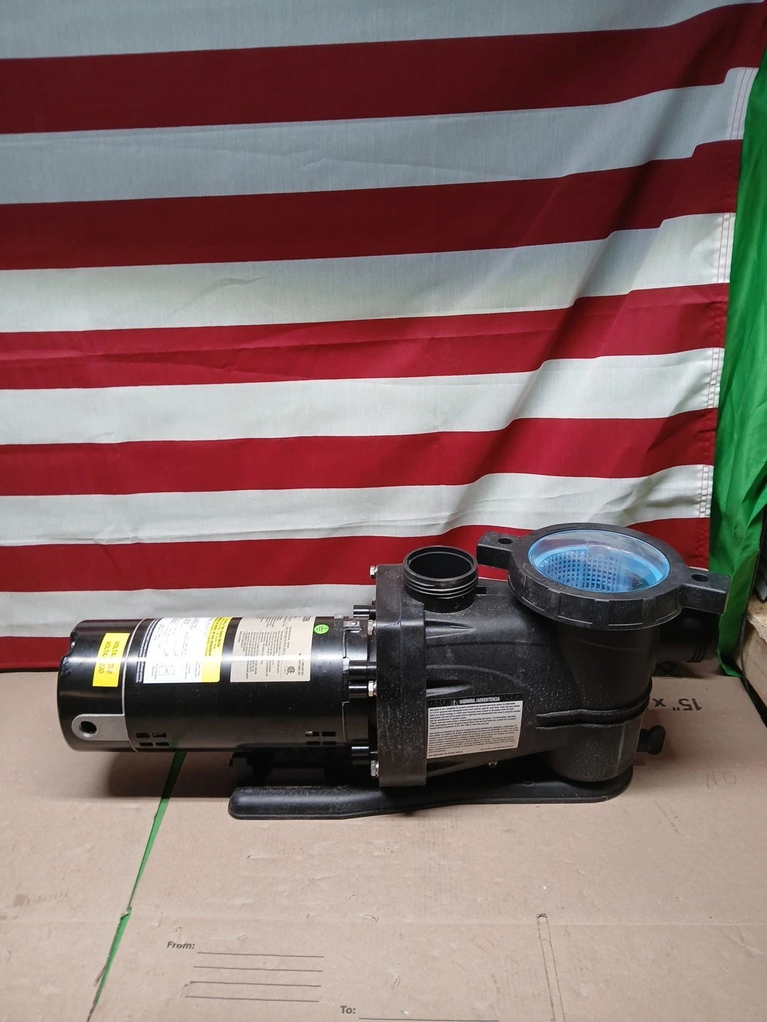 Everbilt Pool Pump Fan-Cooled Motor 1.5 HP 230V Has Unions*