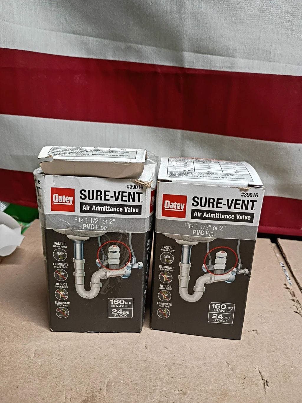 2pk Oatey Sure-Vent 39016 AA Valve fits 1-1/2 in x 2 in PVC Pipe ..