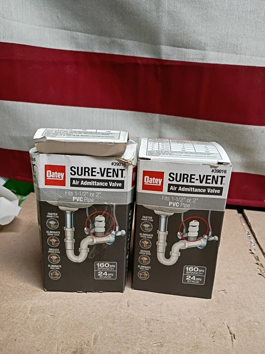 2pk Oatey Sure-Vent 39016 AA Valve fits 1-1/2 in x 2 in PVC Pipe ..