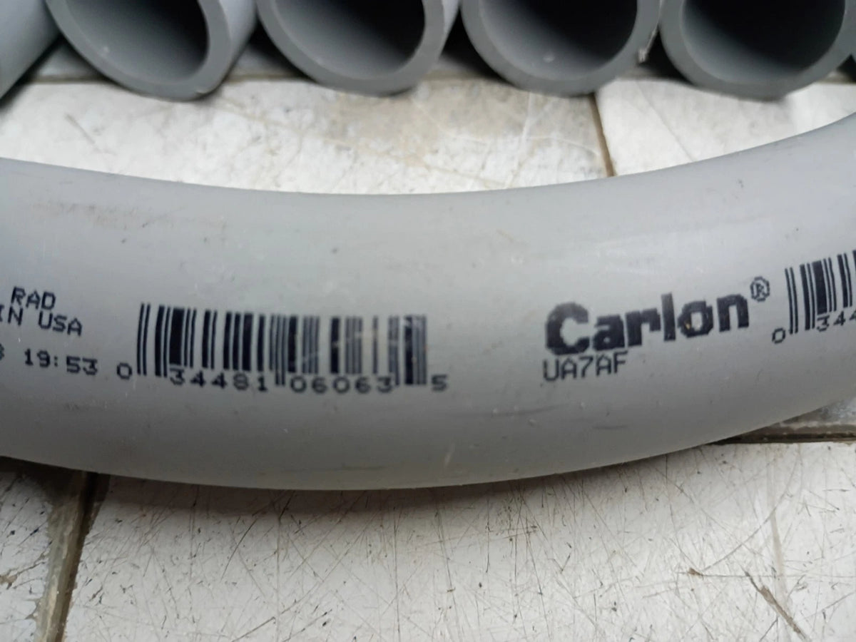Carlon UA7AF 1 inch PVC Schedule 40 Conduit Elbow Gray 45 Degree Bend Angle