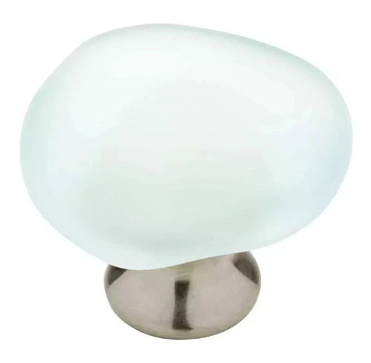 20 PACK Seaglass 1-13/16 In. (47 Mm) Vintage Aqua And Nickel Round Cabinet Knob.