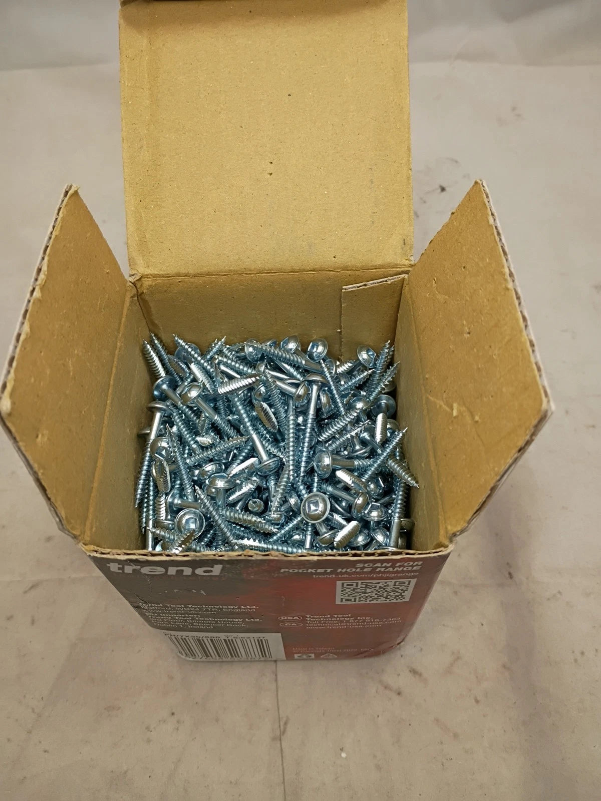 1-1/4" Pocket Hole Screws 500-Pack Fine Thread for Hardwoods Square Drive Ob