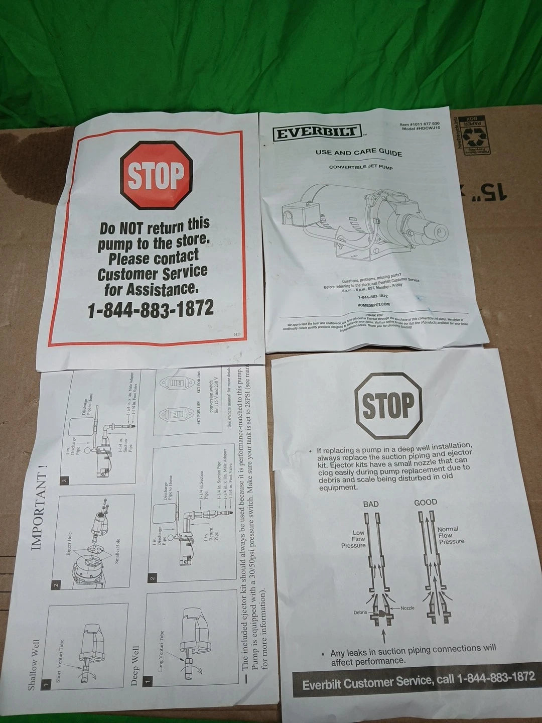 Everbilt 1 HP Professional Convertible Jet Pump NEW OPEN BOX
