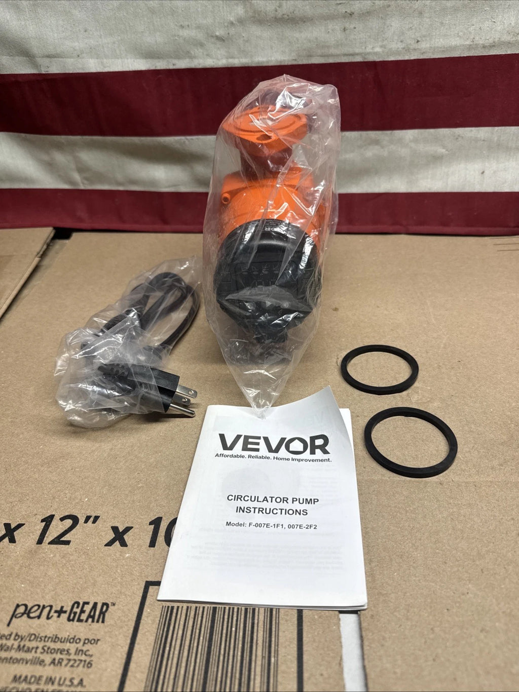 VEVOR 007E-2F2 High Efficiency Circulation Pump 110V 42W EMC Circulator Pump
