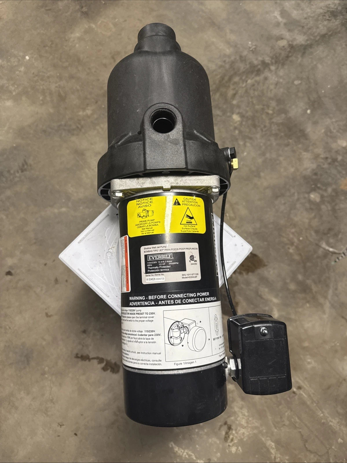 Everbilt 1/2 HP Shallow Well Jet Pump 1011677535 *Read Description**
