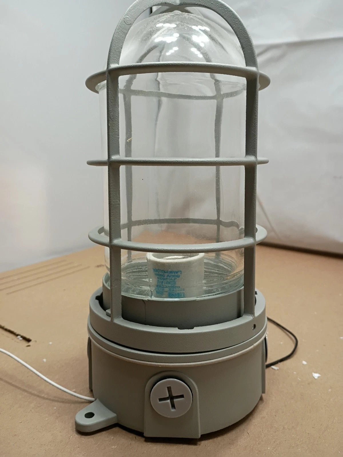 Halo Outdoor Security Vapor Proof Light 100w E26 Bulb Gray Open Box