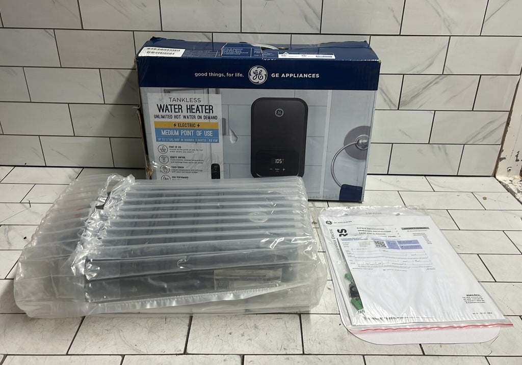 GE Tankless Water Heater 8.0 KW Point Of Use up to 1.7 GPM | GE08SNLPDG Open Box