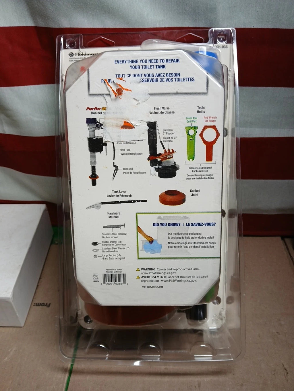 5-PACK Fluidmaster Everything Toilet Repair Kit MultiColor 3 K-400H-038-T4.