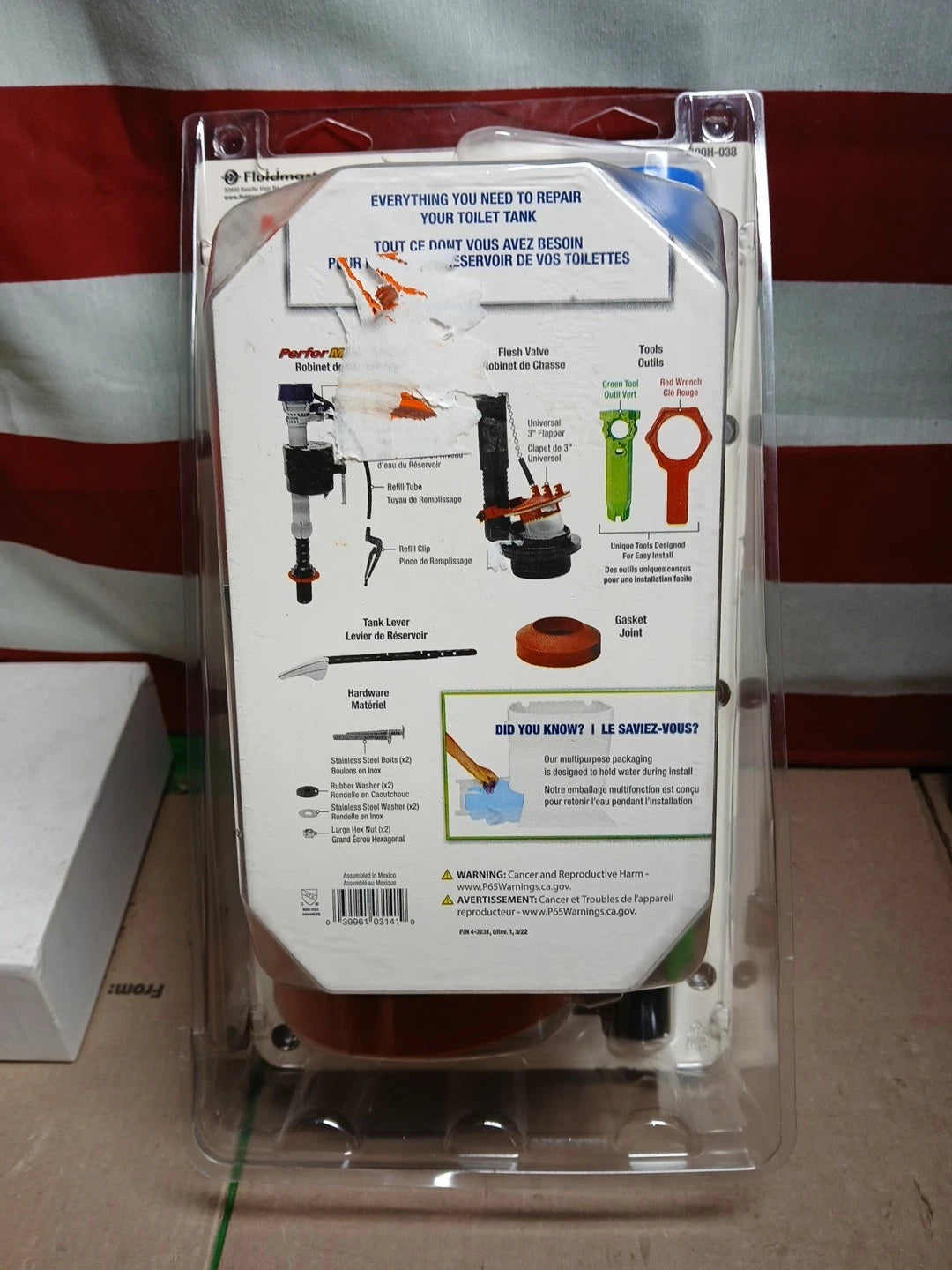 5-PACK Fluidmaster Everything Toilet Repair Kit MultiColor 3 K-400H-038-T4.